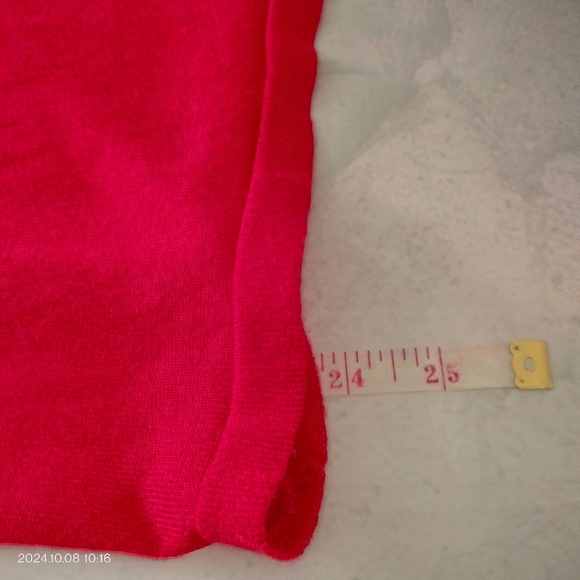 JONES NEW YORK COLLECTION MOD LOOK PINK RED COLOR BLOCK BLOUSE LARGE - Picture 7 of 9